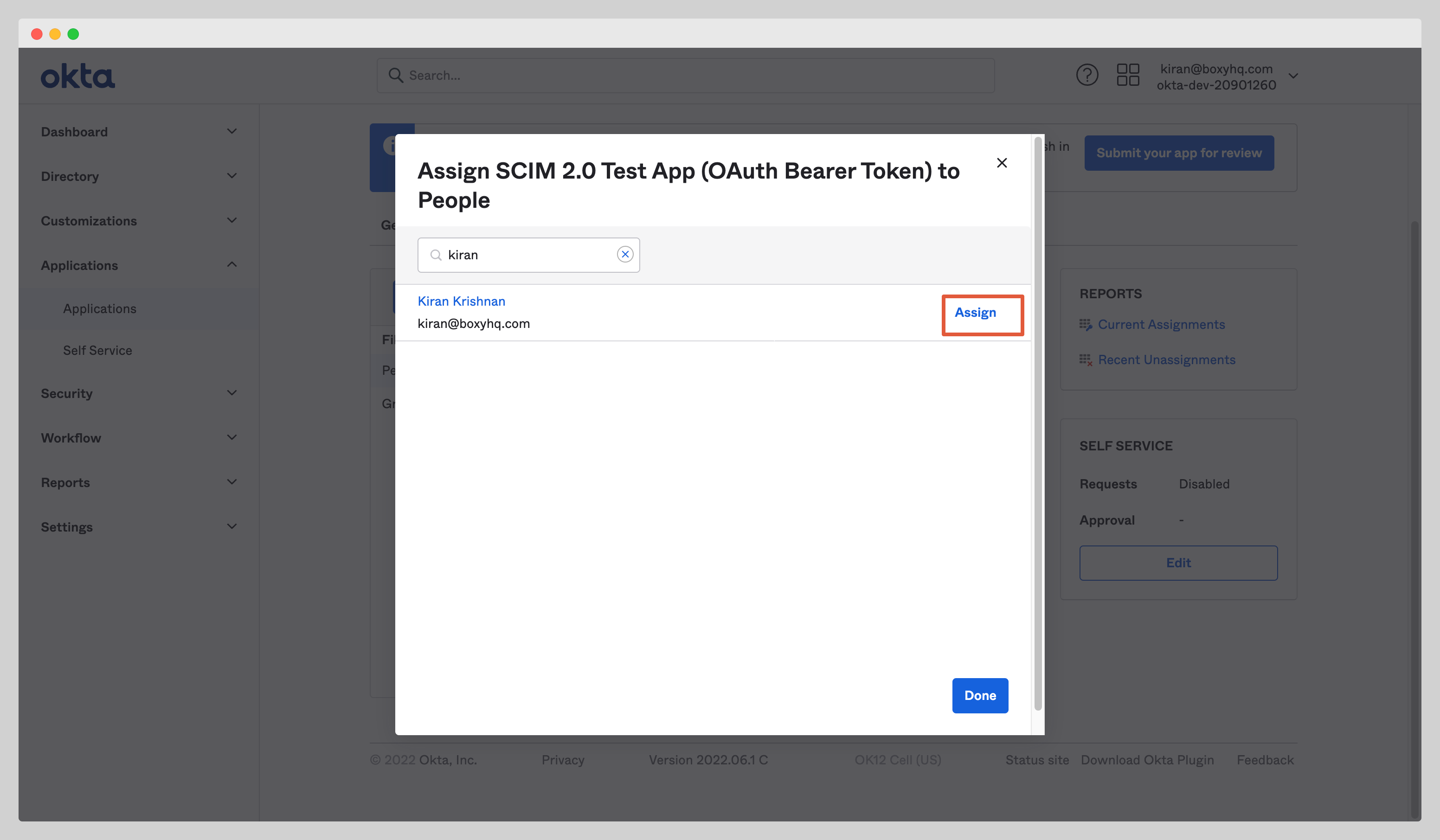 Okta SCIM Step 9